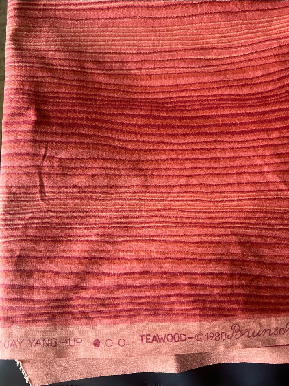 Fantastic vintage Brunschwig & Fils Teawood pattern remanant by Jay Tang- 1980!